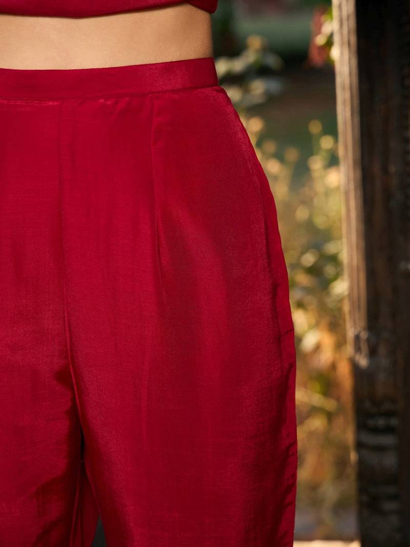 Ethnic Motifs Embroidered V-Neck Thread Work Kurta with Trousers & Dupatta