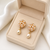 Freshwater pearl cluster ball drop earrings with gold tone