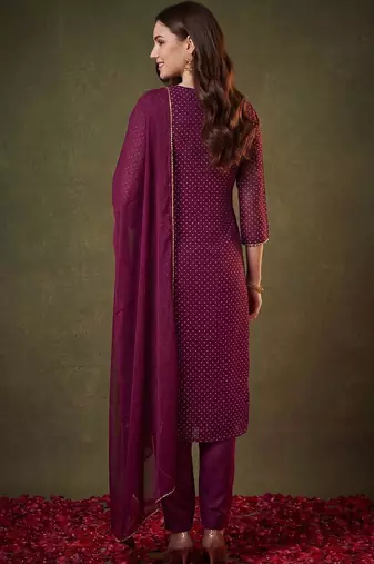 Women Ethnic Motifs Printed Regular Gotta Patti Kurta with Trousers & With Dupatta