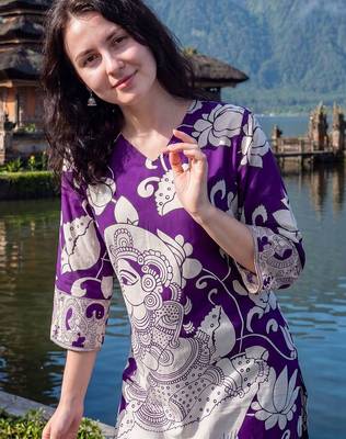 Ethnic Motifs Printed V-Neck  Cotton Kurta with Trousers 2