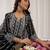 Floral Embroidered Notch Neck  Cotton A-Line Kurta With Trousers & Dupatta