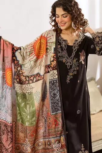 Women Ethnic Motifs Embroidered Regular Thread Work Kurta with Palazzos & With Dupatta