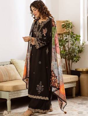 Women Ethnic Motifs Embroidered Regular Thread Work Kurta with Palazzos & With Dupatta 6