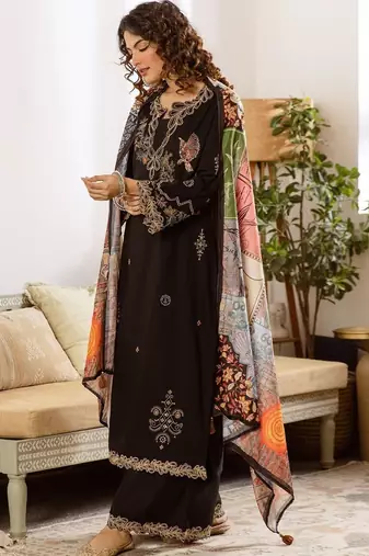 Women Ethnic Motifs Embroidered Regular Thread Work Kurta with Palazzos & With Dupatta