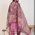 Embroidered Round Neck Thread Work Chanderi Cotton Kurta With Trousers & Dupatta