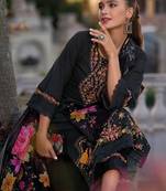 Floral Embroidered Regular Thread Work Pure Cotton Straight Kurta Set
