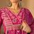 Embroidered V-Neck Pure Cotton Straight Kurta With Trousers And Dupatta