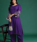 Plus Size Thread Work Kurta with Palazzos