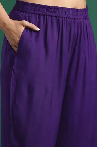 Plus Size Thread Work Kurta with Palazzos