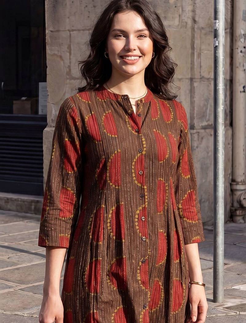 Women Ethnic Motifs Printed Regular  Cotton Kurta with Trousers