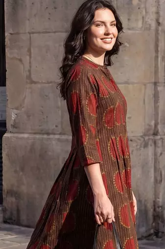 Women Ethnic Motifs Printed Regular  Cotton Kurta with Trousers