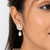 Freshwater pearl cluster drop earrings with gold-tone accents