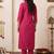 Women Ethnic Motifs Embroidered Regular Chanderi Cotton Kurta with Trousers & With Dupatta