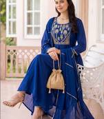 Women Ethnic Motifs Embroidered Regular Thread Work Kurta with Trousers & With Dupatta
