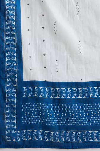 V Neck Ethnic Embroidered Pure Cotton Straight Kurta with Trouser & Dupatta