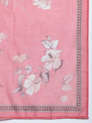Floral Embroidered Thread Work Chanderi Silk Kurta with Trousers & With Dupatta 4