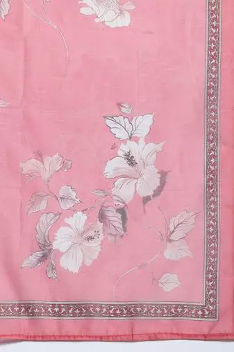 Floral Embroidered Thread Work Chanderi Silk Kurta with Trousers & With Dupatta