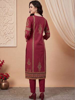 Women Ethnic Motifs Printed Regular  Cotton Kurta with Trousers & With Dupatta 5