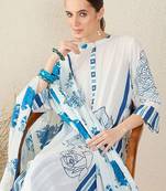 Women Floral Printed Cotton A-Line Kurta with Trousers & Dupatta