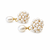 Freshwater pearl cluster drop earrings with gold-tone accents