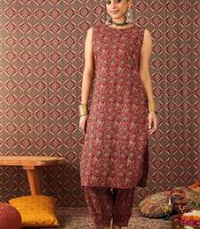 Women Ethnic Motifs Printed Cotton Straight Kurta With Salwar Set