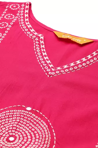 Ethnic Motifs Printed Panelled  Cotton Kurta with Trousers & With Dupatta