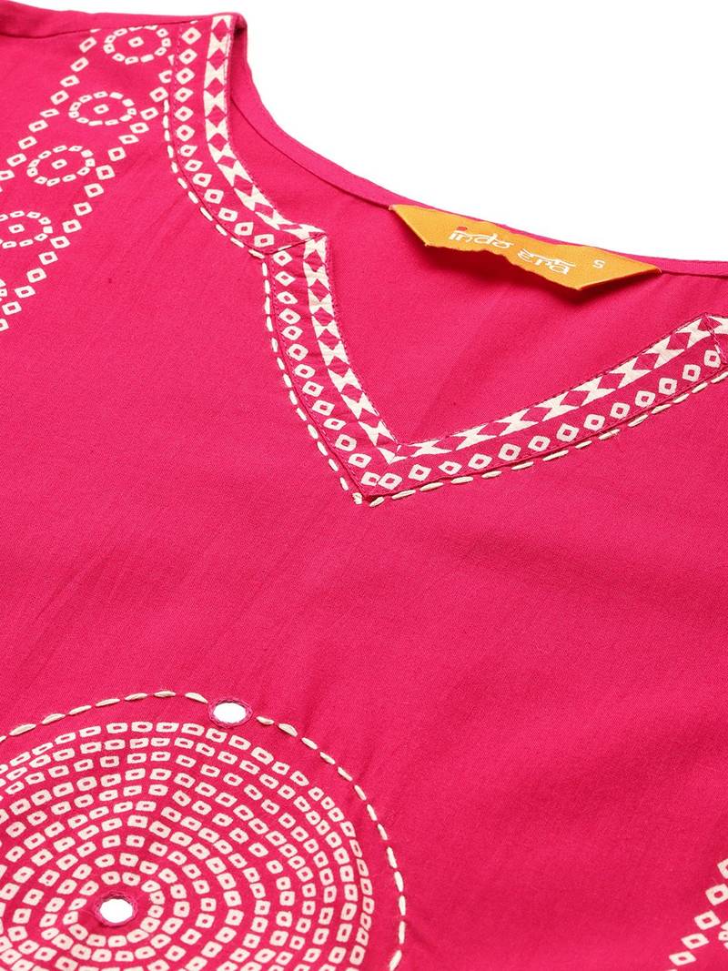 Ethnic Motifs Printed Panelled  Cotton Kurta with Trousers & With Dupatta