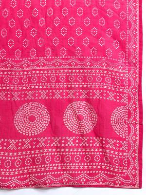 Ethnic Motifs Printed Panelled  Cotton Kurta with Trousers & With Dupatta 4
