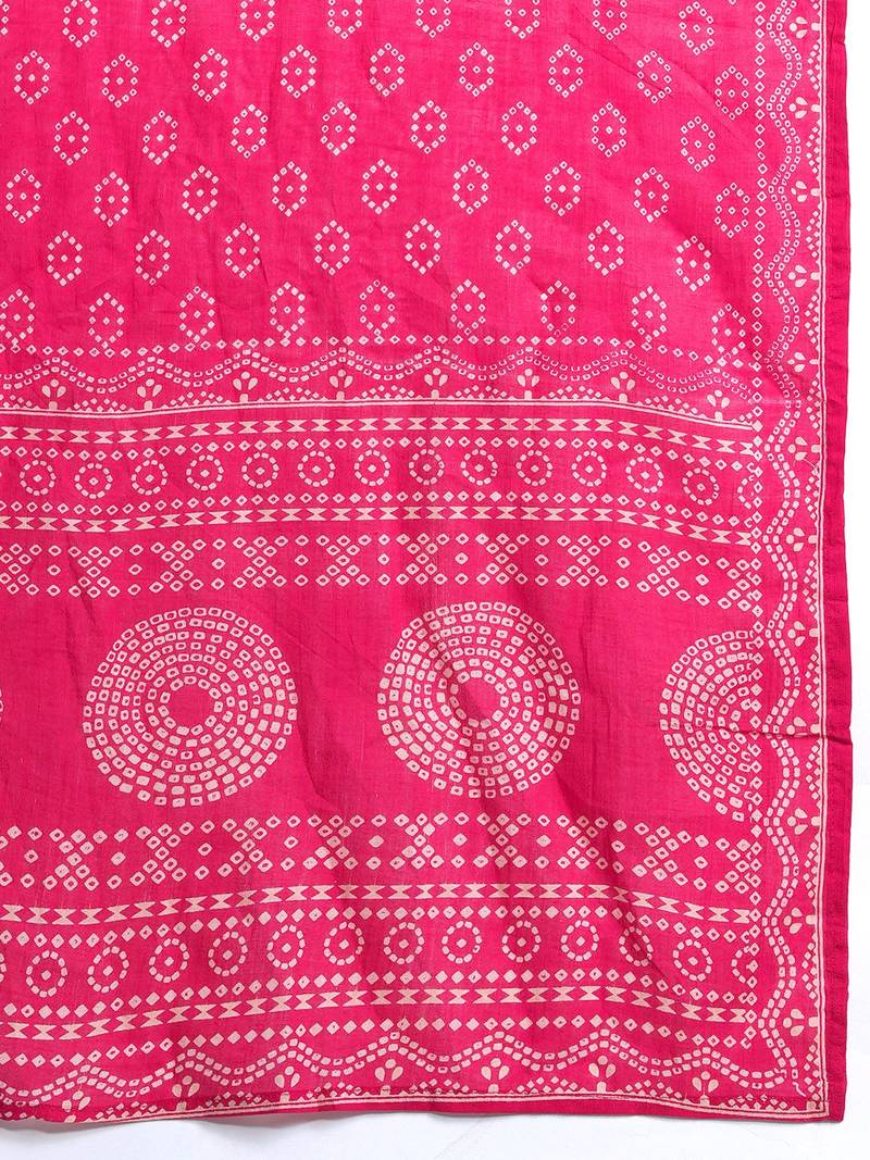 Ethnic Motifs Printed Panelled  Cotton Kurta with Trousers & With Dupatta