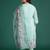 Plus Size Sea Green Embroidered Straight Kurta Trousers With Dupatta set