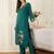Floral Printed Thread Work  Cotton Kurta With Palazzos