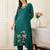 Floral Printed Thread Work  Cotton Kurta With Palazzos