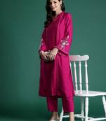 Embroidered Panelled Kurta with Trousers