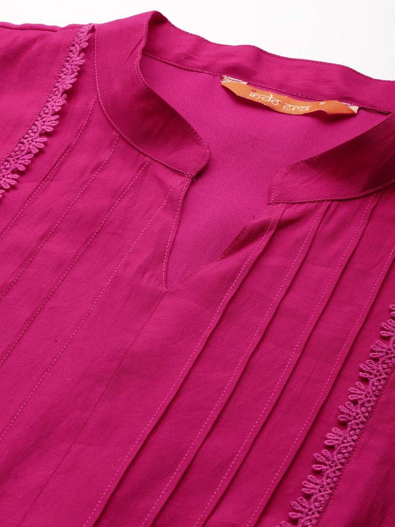 Embroidered Panelled Kurta with Trousers
