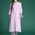 Floral Embroidered Thread Work  Cotton Kurta with Trousers