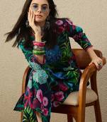Women Floral Printed Regular  Cotton Kurta with Trousers