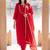 Women Embroidered Empire Thread Work Kurta with Trousers & With Dupatta