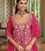 Women Ethnic Motifs Embroidered Regular Kurta with Sharara & With Dupatta