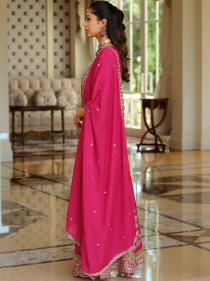 Women Ethnic Motifs Embroidered Regular Kurta with Sharara & With Dupatta 3
