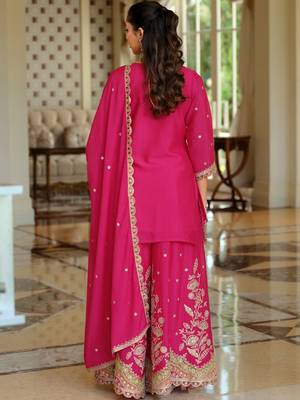 Women Ethnic Motifs Embroidered Regular Kurta with Sharara & With Dupatta 7