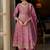 Women Floral Embroidered Empire Mirror Work Kurta with Trousers & With Dupatta