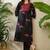 Women Animal Printed Tiered Thread Work  Cotton Kurta with Trousers