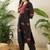 Women Animal Printed Tiered Thread Work  Cotton Kurta with Trousers