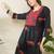 Women Animal Printed Tiered Thread Work  Cotton Kurta with Trousers