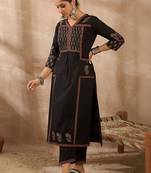 Women Ethnic Motifs Printed Regular  Cotton Kurta with Trousers