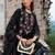 Floral Embroidered Tie-Up Neck Thread Work Straight Kurta With Trousers & Dupatta