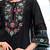 Floral Embroidered Tie-Up Neck Thread Work Straight Kurta With Trousers & Dupatta