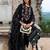 Floral Embroidered Tie-Up Neck Thread Work Straight Kurta With Trousers & Dupatta