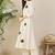 Floral Embroidered Mandarin Collar Thread Work  Cotton A-Line Kurta & Palazzo