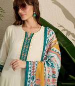 Ethnic Motifs Embroidered Thread Work Kurta with Trousers & With Dupatta